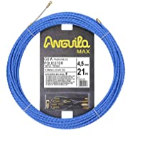 Anguila 75045021 Guía pasacables Especial Curvas Poliéster Triple Trenzada 4-5mm 22 terminales Mixtos- Azul- 21 Metros